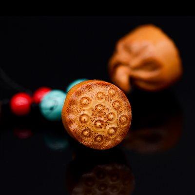 精品实心玉竹料莲蓬挂饰多子多福手机挂件钥匙挂绳男女古风饰品
