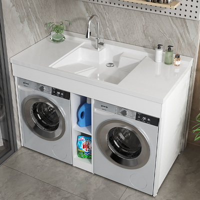 阳台洗衣柜烘干机一体柜组合柜双洗衣机柜洗衣盆洗漱台盆柜浴室柜