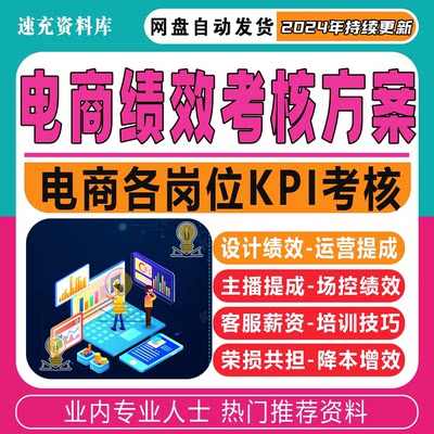 电商公司岗位员工kpi薪酬绩效考核方案直播主播运营客服提成表格