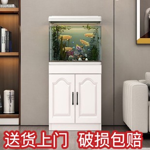 鱼缸客厅小型一体家用落地中型热弯免换水桌面造景玻璃生态水族箱