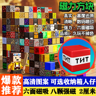 我的世界磁力方块积木拼装磁性磁铁方形男孩益智强磁新年生日礼物
