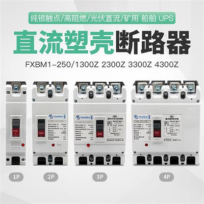 塑壳式直流空开DC500V1000V光伏直流断路器DC250V空气开关2P 250A