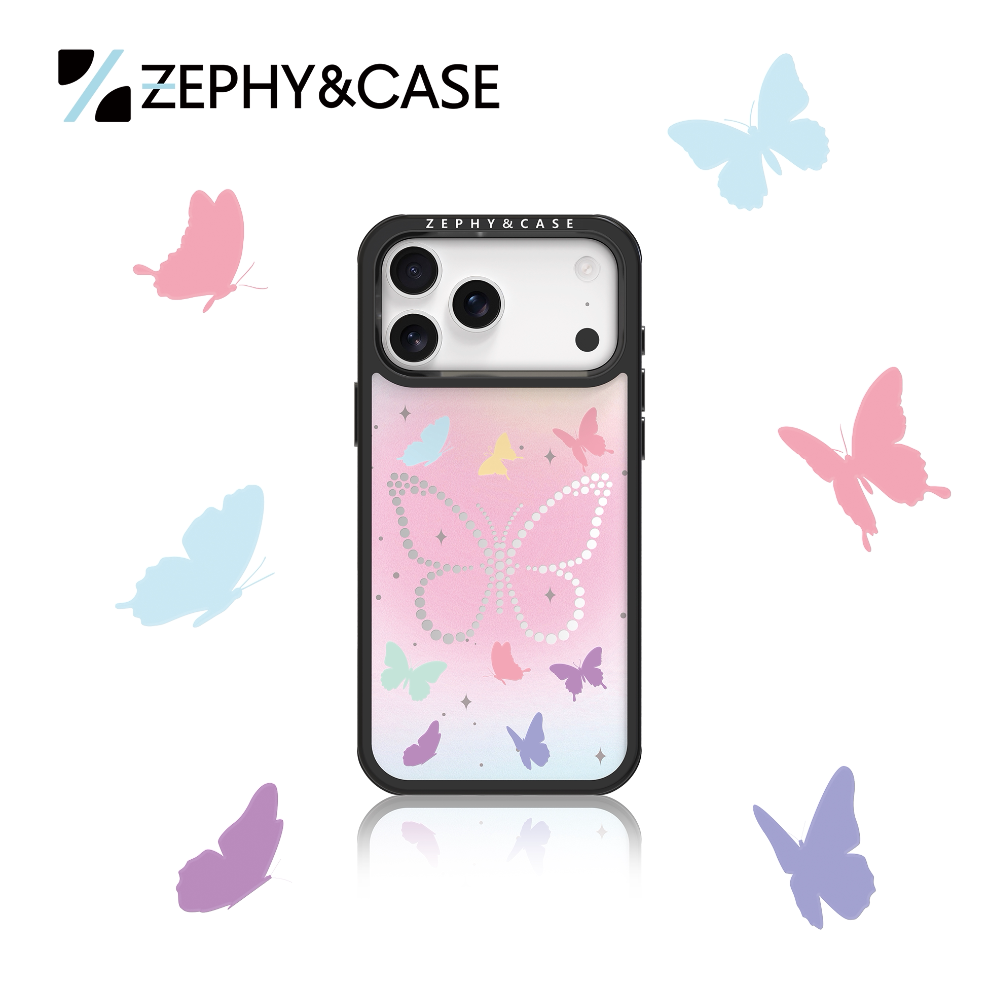 ZEPHY&CASE｜镜面蝴蝶 防摔 轻薄 磁吸 适用iPhone手机壳17/16