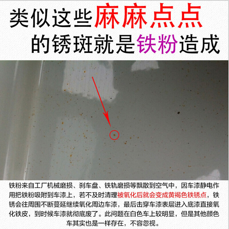 黄点黑点铁锈漆面汽车轮毂强力去除小铁粉清洁除锈清洗白色大P剂