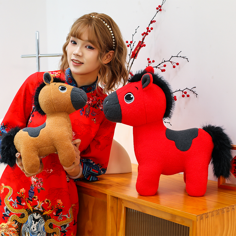 创意鸿运招财马公仔毛绒玩偶