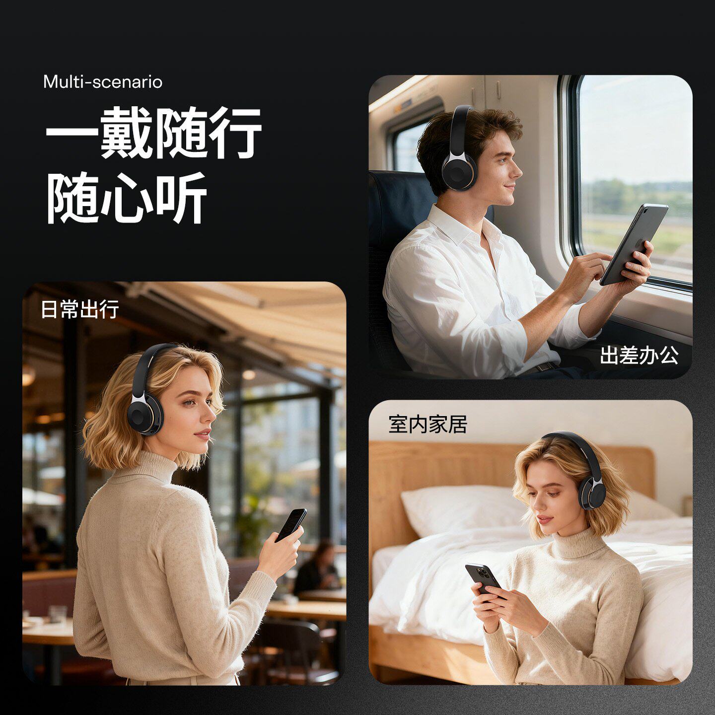 新款立体声头戴式蓝牙耳机可折叠伸缩重低音插卡无线耳麦源头厂家