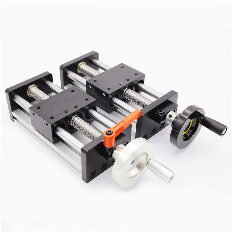 精密工作台手动滑台带刻度锁紧滚珠丝杠直线模组手轮导轨手摇激光