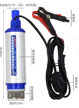 新款无刷霸王款188w大功率油水两用泵12v24v迷你抽油抽水油抽子