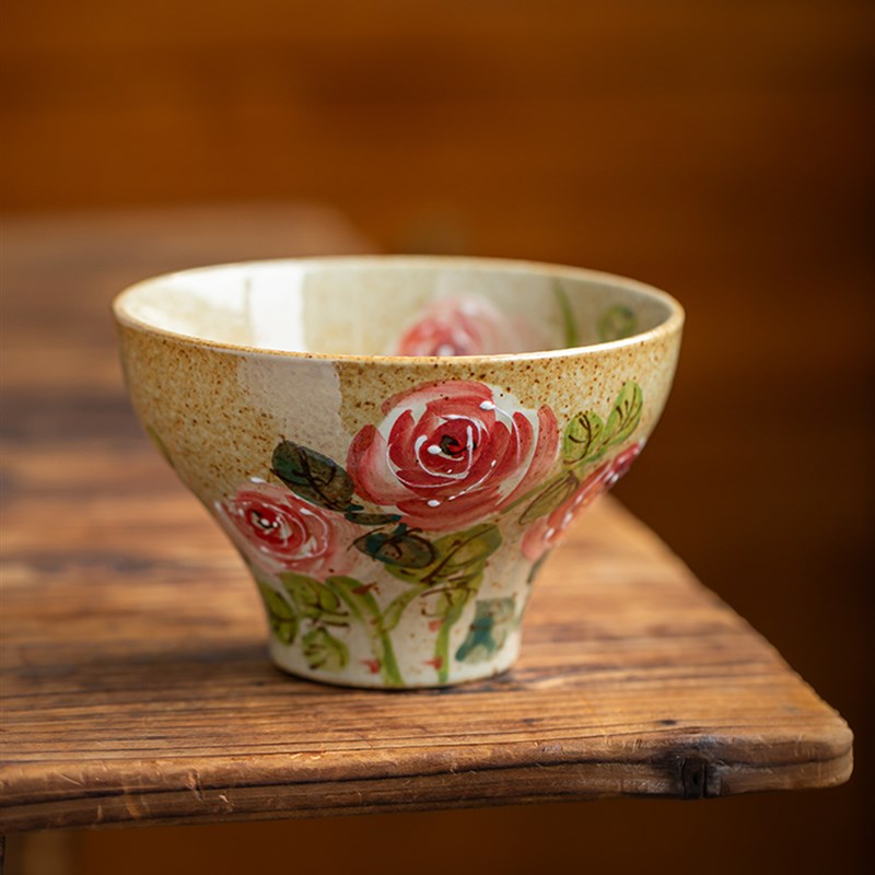 景德镇釉下彩餐具饭碗中式复古手绘向日葵面碗汤碗陶瓷水果沙拉碗