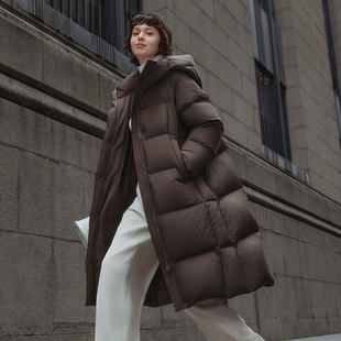 坦博尔秋冬冬季正品羽绒服女适中长款连帽加厚保暖时尚外套冬潮