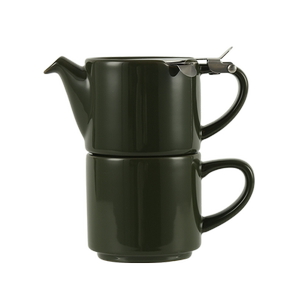 London Pottery 颂乐系列墨绿色英式花茶壶下午茶子母壶杯含滤网