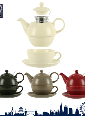 LondonPottery星球米色一壶一杯英式陶瓷茶壶子母壶咖啡杯碟滤网