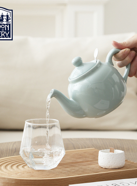 London Pottery英式田园薄荷绿陶瓷茶壶含滤网下午茶小清新泡茶壶