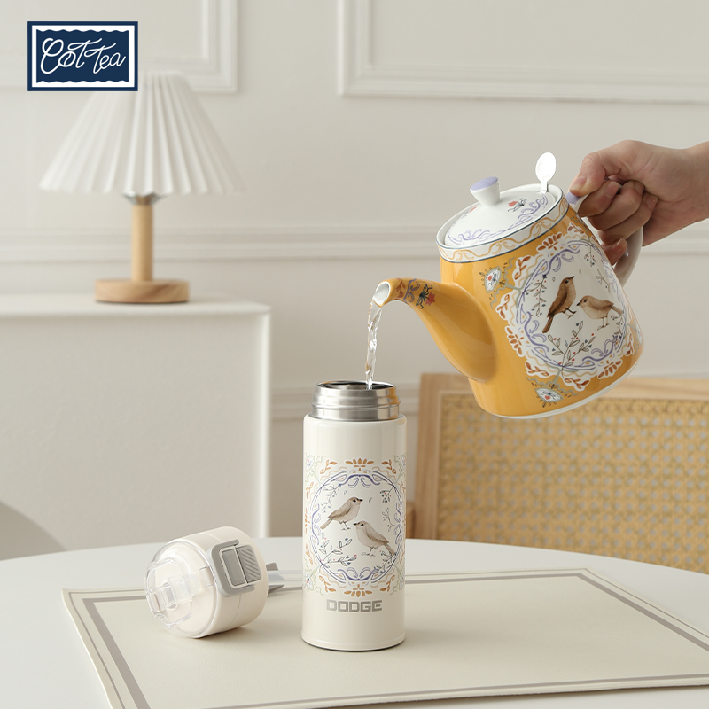 知更鸟弹跳吸管双饮保温杯316不锈钢学生高颜值旅行便携女生水杯