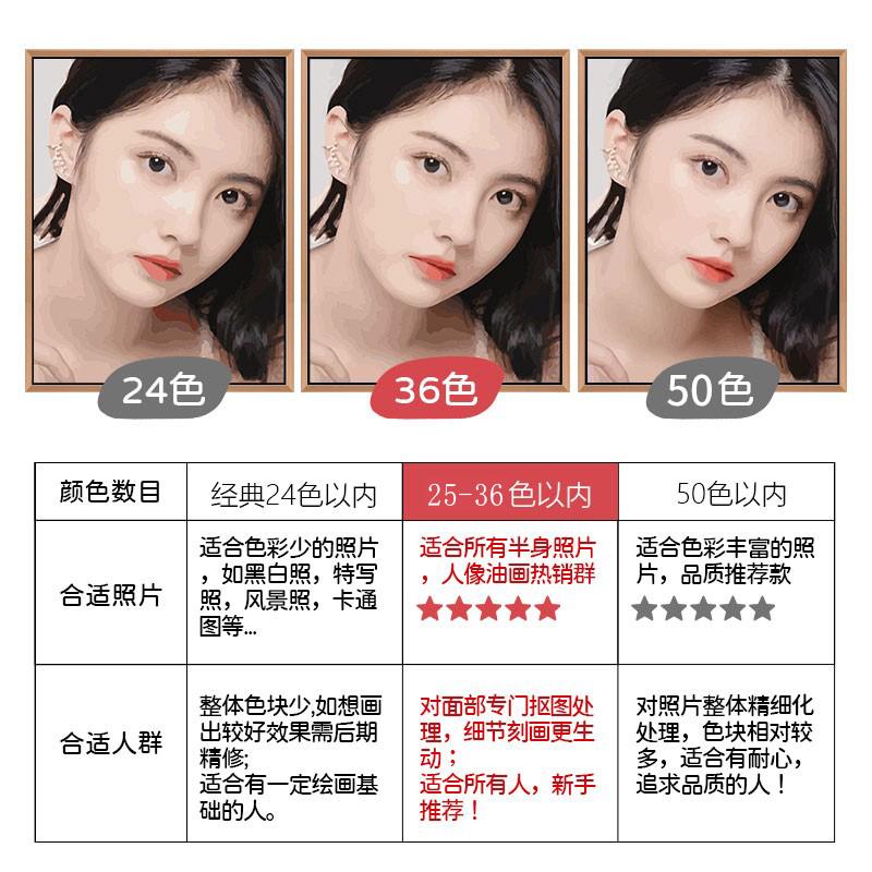 照片定制数字油画手工diy填色油彩画画人物填充打发时间来图定做
