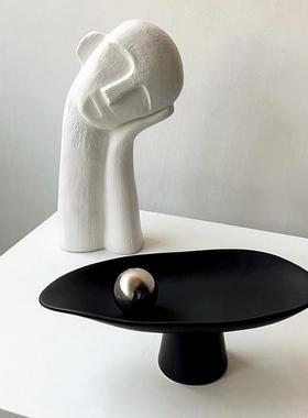 态生活ins意式简约餐桌家居摆件客厅茶几收纳托盘高脚果盘装饰品