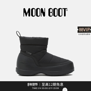 Moon Boot2025秋冬新款男女同款黑色MEZZALUNA PUFFY雪地靴