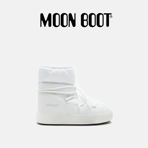 Moon Boot经典款男女同款不分左右白色LTRACK尼龙低帮雪地靴