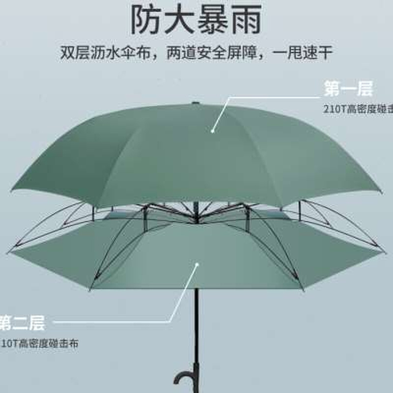 长柄反向自动雨伞女双层男大号车载专用伞晴雨两用直杆伞双人车用 居家日用 伞 原图主图