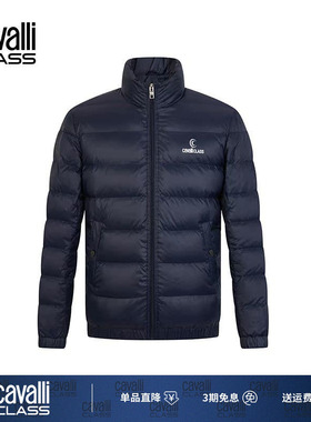 Cavalli Class卡沃利轻薄羽绒服男印花秋冬防寒白鸭绒保暖外套潮