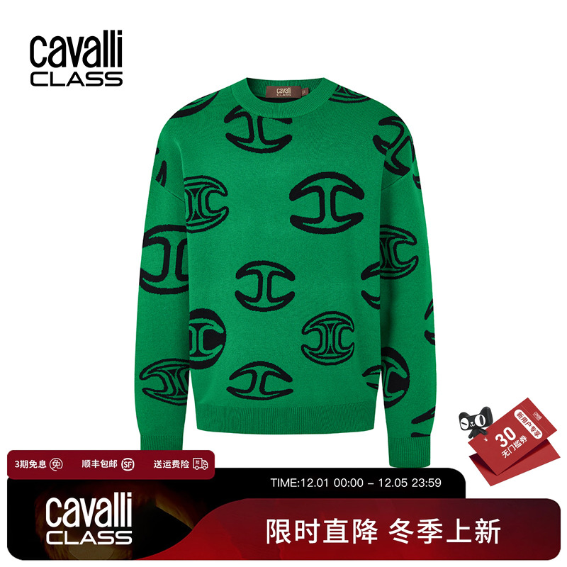 卡沃利情侣休闲慵懒风羊毛针织衫