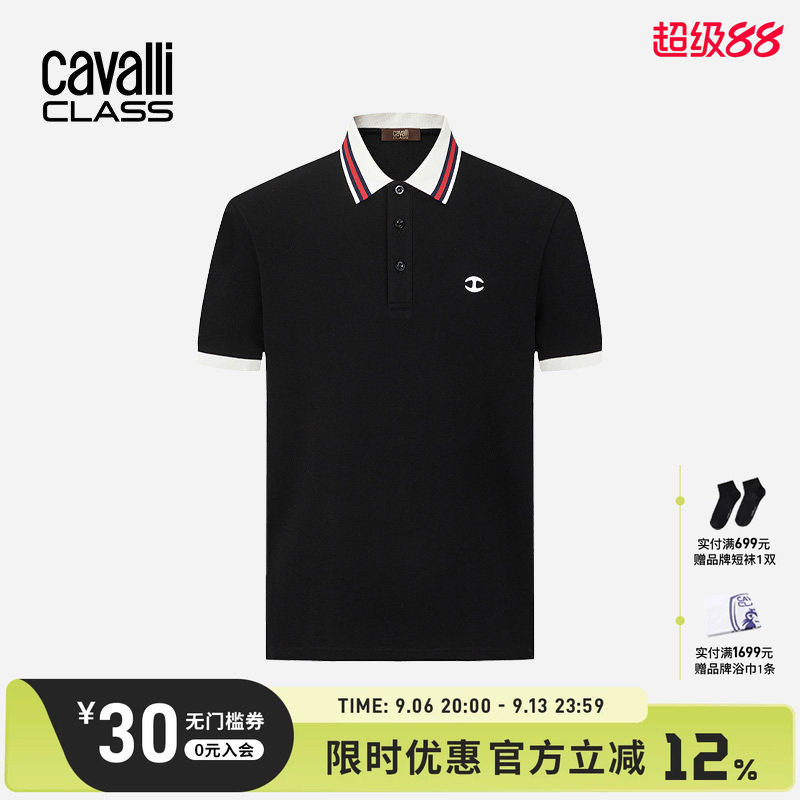 卡沃利夏季翻领POLO衫短袖小绣标图片
