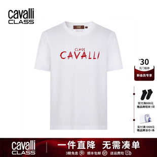 新款 Cavalli 夏季 字母圓領(lǐng)T恤男輕奢休閑短袖 Class卡沃利男裝 上