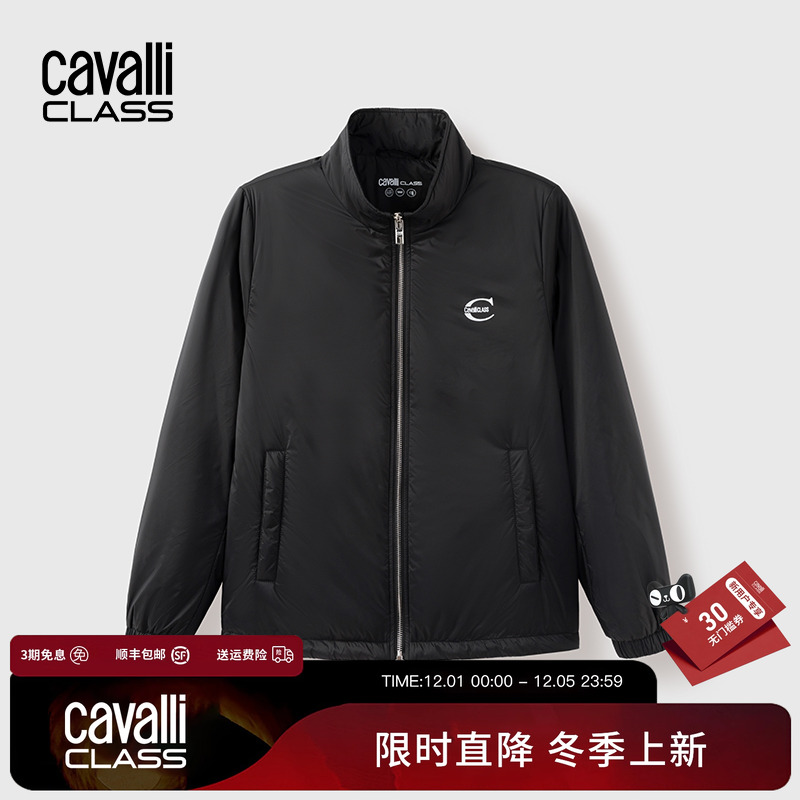 卡沃利秋冬立领l印花保暖棉夹克