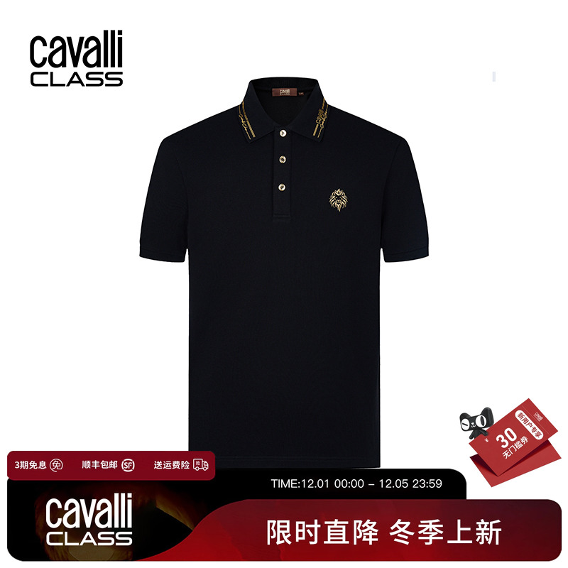 卡沃利狮子刺绣Polo衫短袖休闲