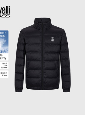 Cavalli Class卡沃利高端男装立领羽绒服秋冬季轻薄白鸭绒短外套