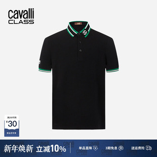 男夏季 POLO衫 撞色条纹翻领T恤 Class卡沃利刺绣商务短袖 Cavalli