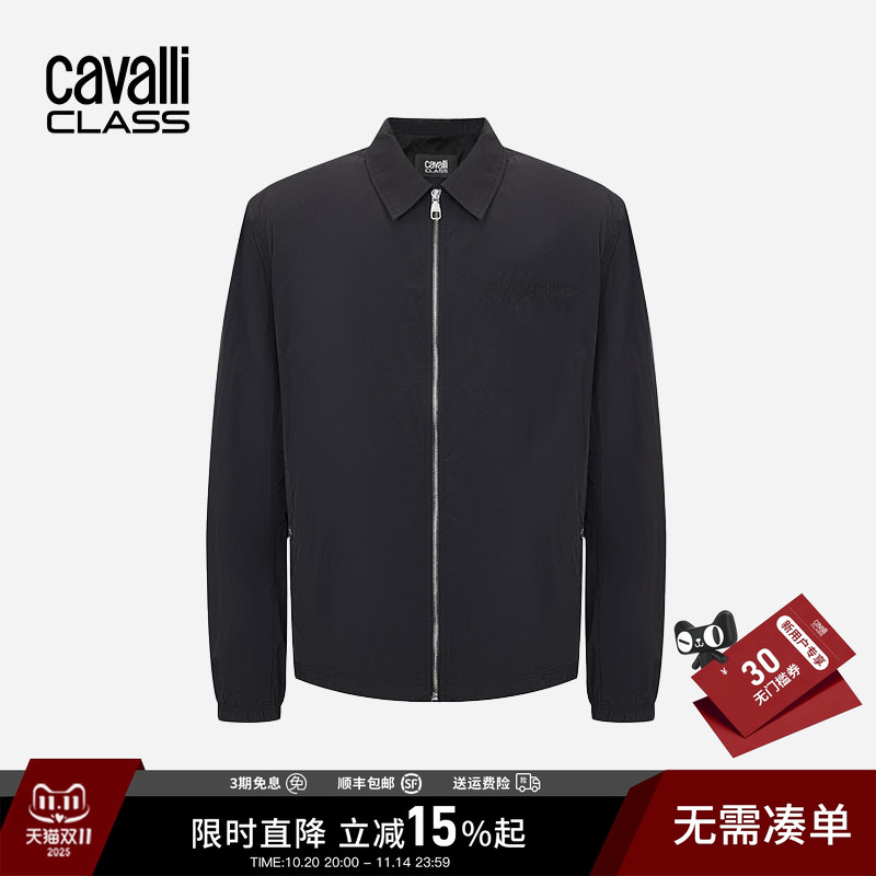 Cavalli Class卡沃利男装新款时尚翻领夹克25秋季休闲商务短外套