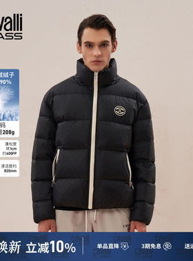 Cavalli Class卡沃利男装冬季新款印花简约加厚立领羽绒服外套