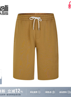 Cavalli Class卡沃利夏季薄烫印五分沙滩裤男宽松百搭运动休闲裤