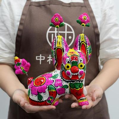 中朴陕西凤翔泥塑牛坐虎中国风特色礼物十二生肖摆件企业定制礼品