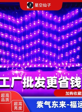 led氛围彩灯婚庆装饰紫色流水V字型形瀑布窗帘灯阳台过新年闪光