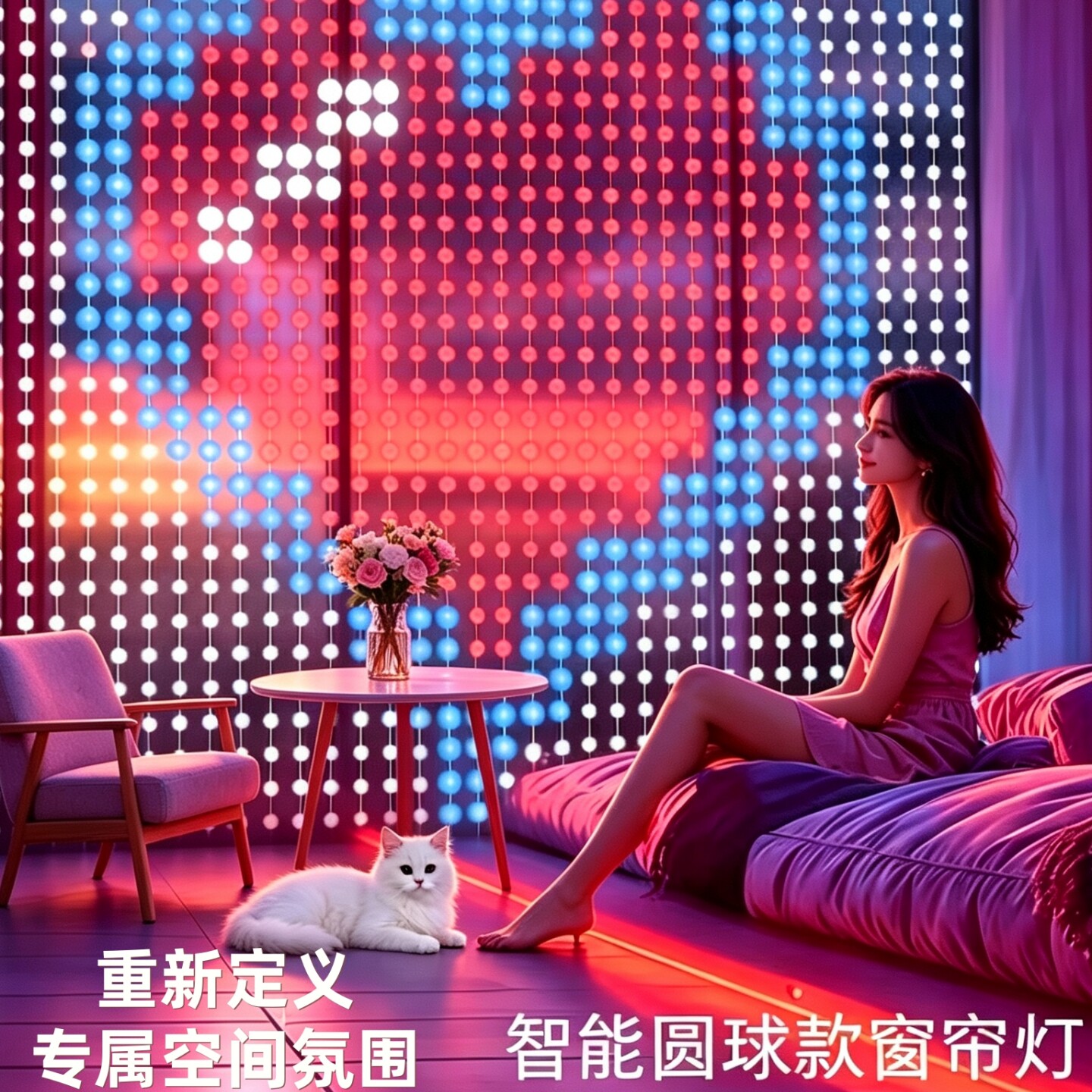 智能可打字编程氛围感屏幕窗帘灯