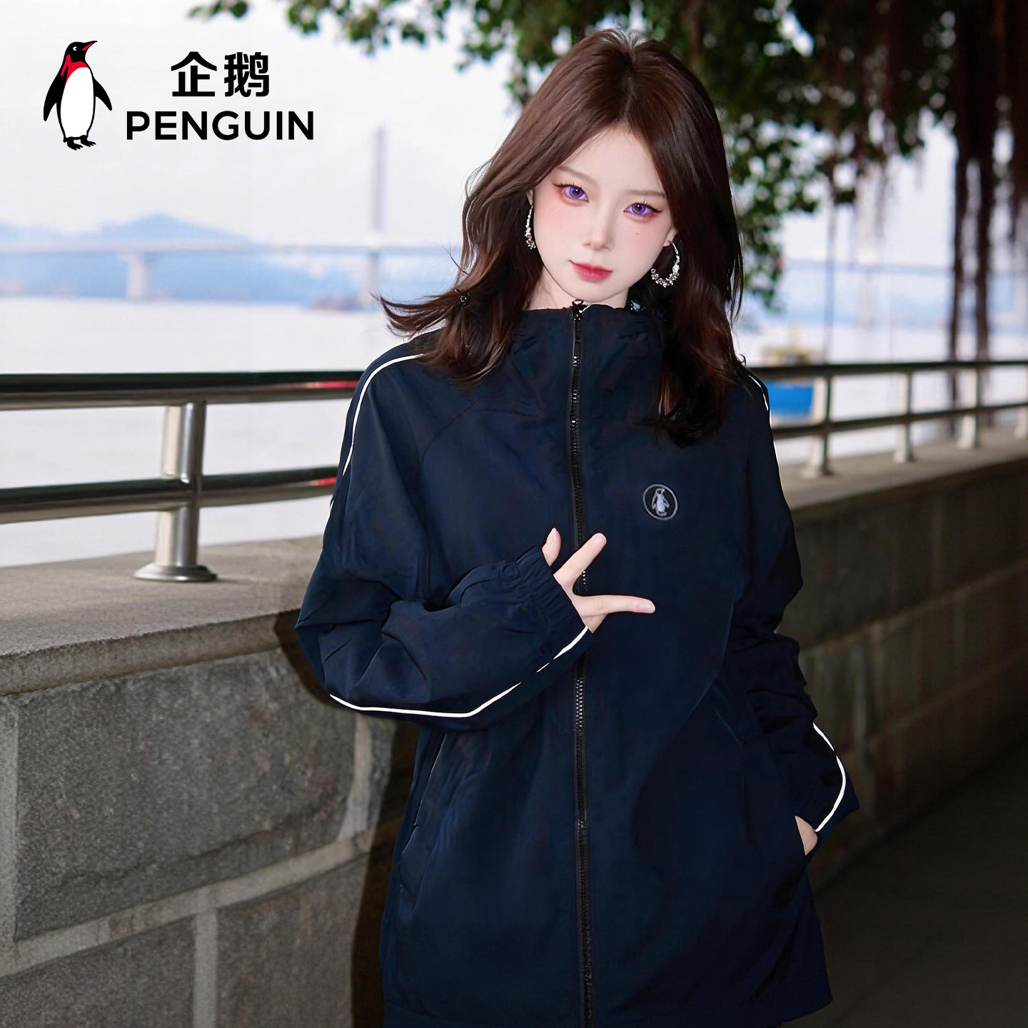企鹅飞行员夹克男女春夏防晒速干