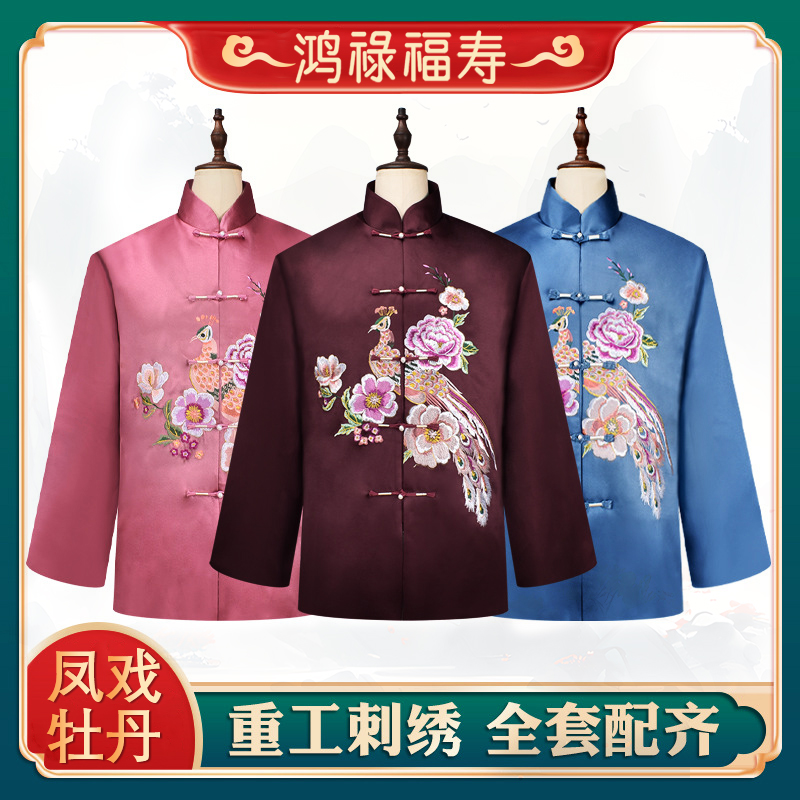 全棉刺绣凤凰寿衣女全套