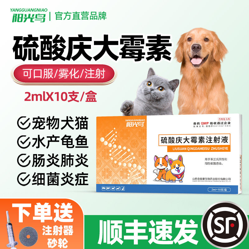宠物兽药庆大霉素注射用液兽用鱼用乌龟肠炎肺炎犬猫咪狗狗用拉稀