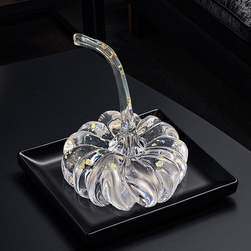 轻奢高级感透明树脂水晶小南瓜客厅桌面家居电视柜玄关装饰品摆件