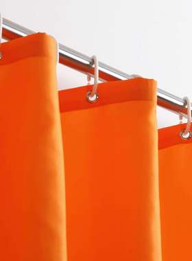 ll浴帘酒店浴帘橙色酒店浴帘酒店浴帘涤纶纯色健身房隔断可