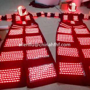 发光小丑表演高跷服装 LED七彩发光高跷表演服装 舞台演出发光服装