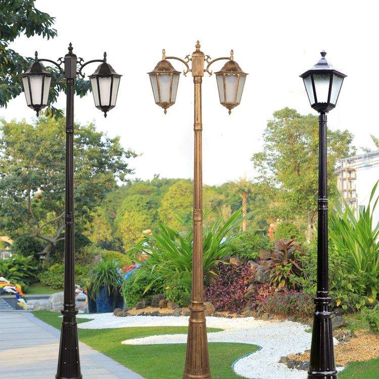 欧式户外防水庭院花园别墅草坪灯小区路灯室外家用景观3杆灯