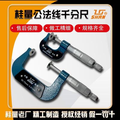 桂林shan桂量公法线外径千分尺齿轮测量碟片盘型纸张测微器千八极