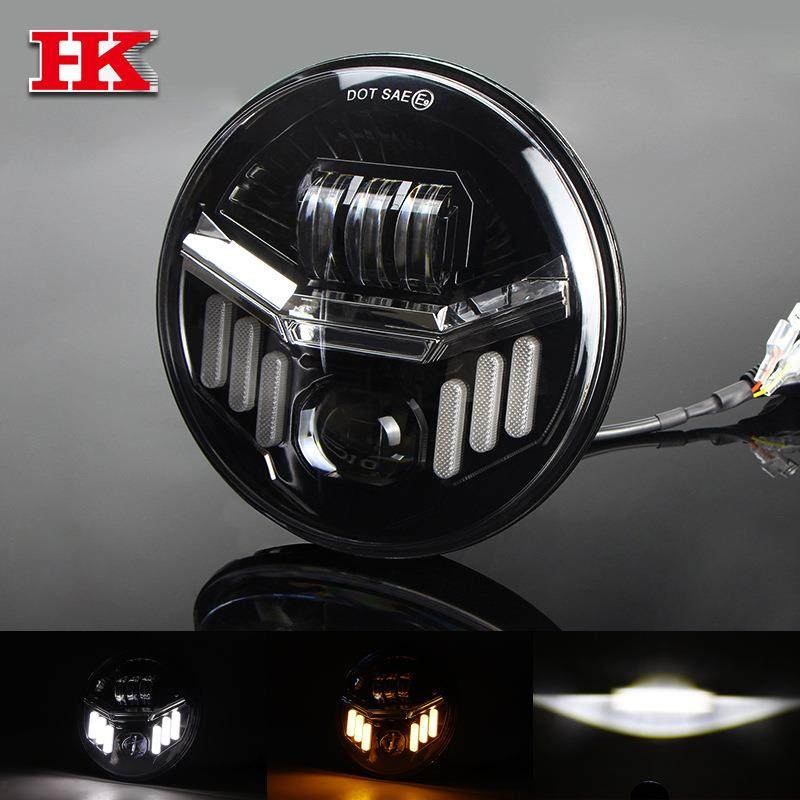 新款7寸汽车LED大灯哈雷大灯改装配件越野车车灯牧马人天使眼大灯