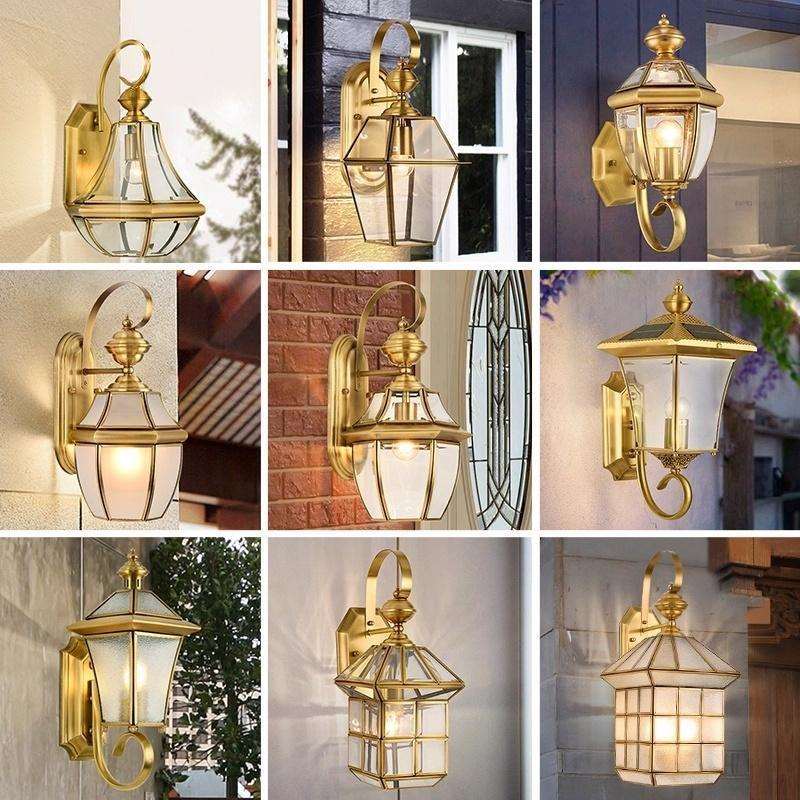 太阳能户外庭院灯led全铜防水外墙装饰灯别墅大门阳台照明楼梯灯