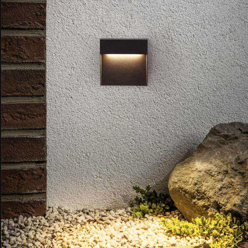 现代简约LED户外壁灯卧室酒店走廊过道床头壁灯方形铝材壁灯