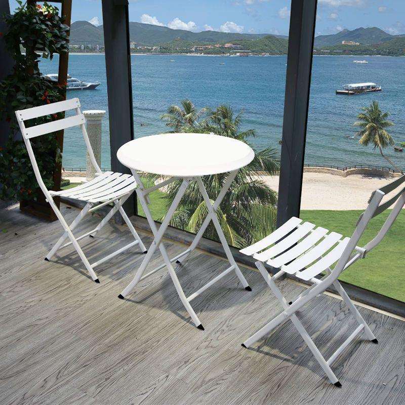 v%阳台桌椅小铁艺茶几休闲户外桌椅三件套折叠室外一桌二椅庭伦才