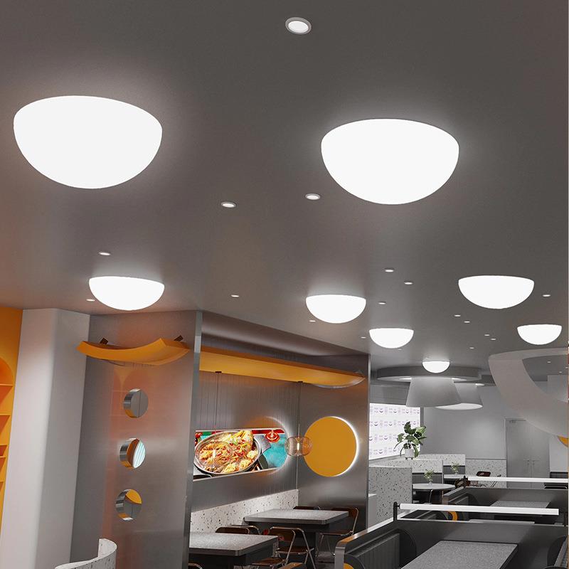 半圆月亮吸顶灯网红氛围圆形月球商场天花板设计创意店铺商用装饰